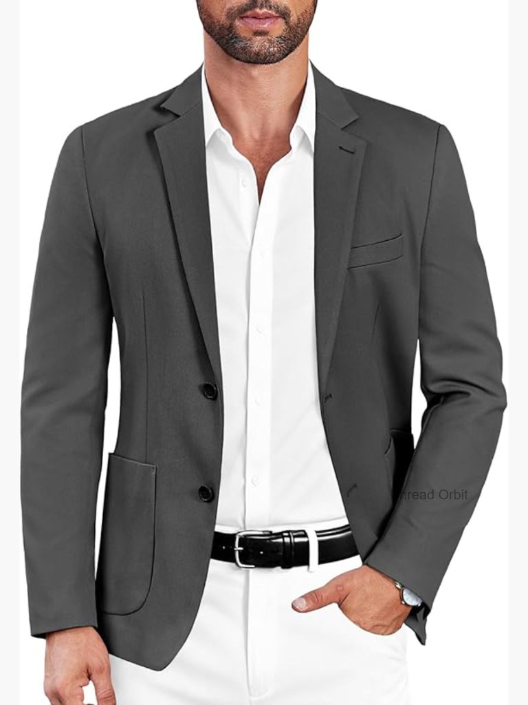 Lightweight Knit Sport Coat Blazer Two Button Casual Regular Fit Jacket